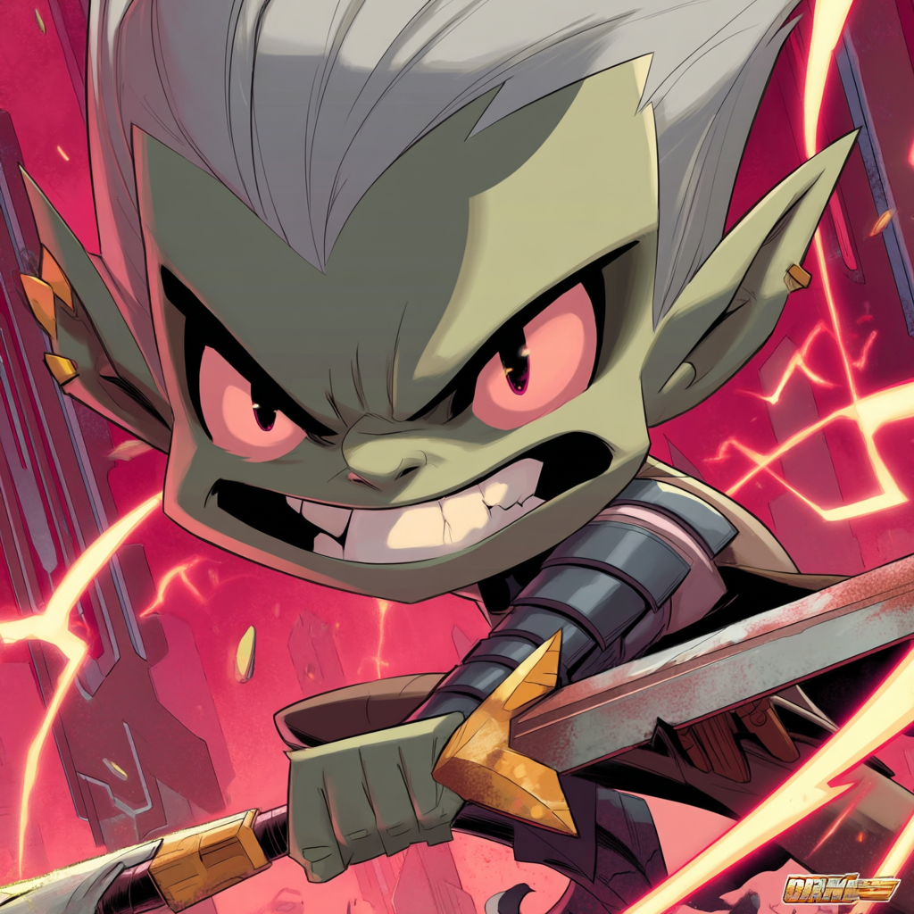 Character in dynamic action pose