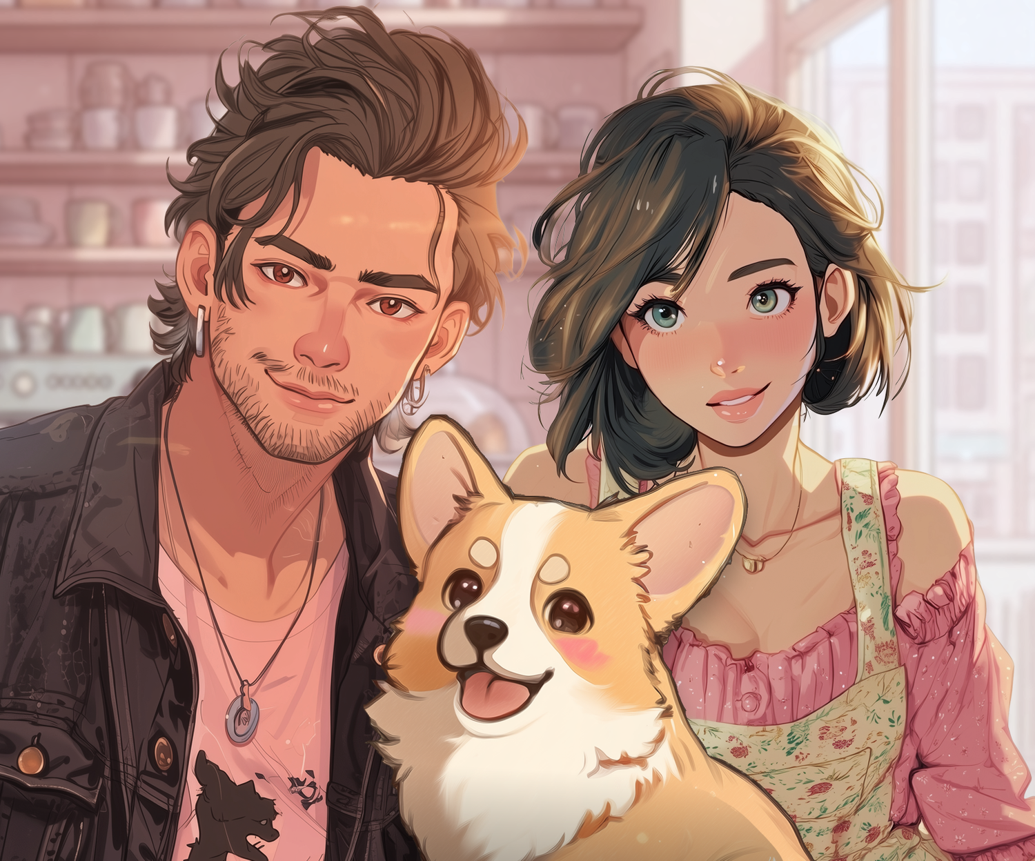Love and Pets composite concept