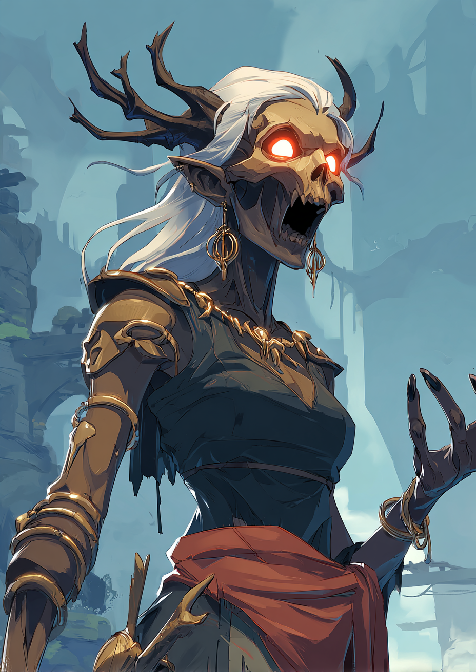 Ancient female skeleton character portrait